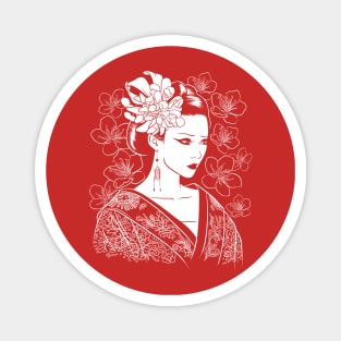 Japanese Geisha flower Magnet
